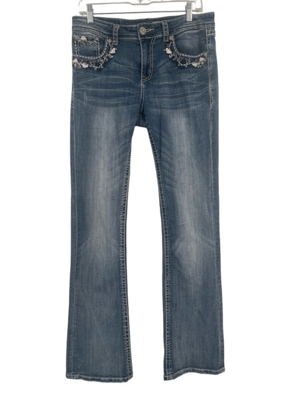 Grace in LA Embellished Dark Blue Easy Fit Jeans size 29